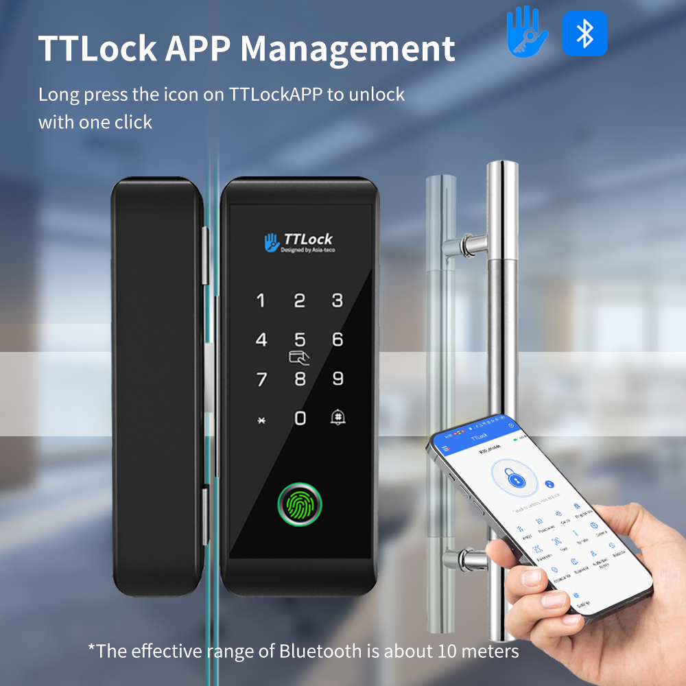 Glass Door Hinge - TTLOCK Smart Glass lock Riconoscimento delle