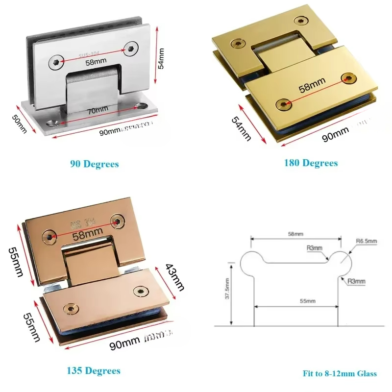 2 Pezzi Cerniera per Porta Doc - Glass Door Hinge recensione e prezzo